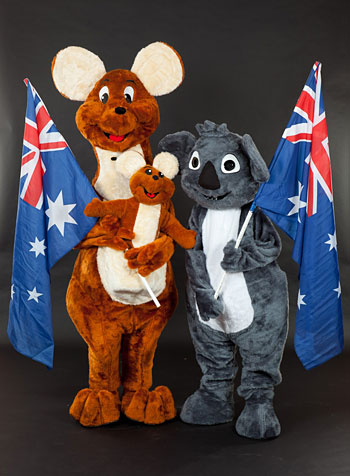 Cuddles the Koala and Hopper the Kangaroo